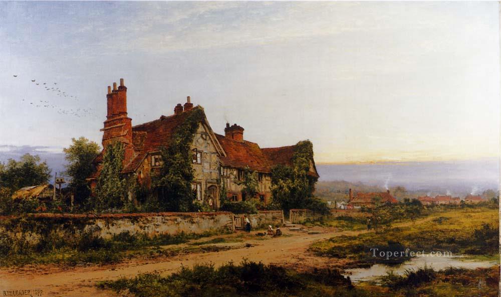 An Old Surrey Home landscape Benjamin Williams Leader Oil Paintings